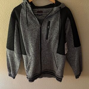 NWT Retro Stitch Gray and Black Zip-Up Hoodie